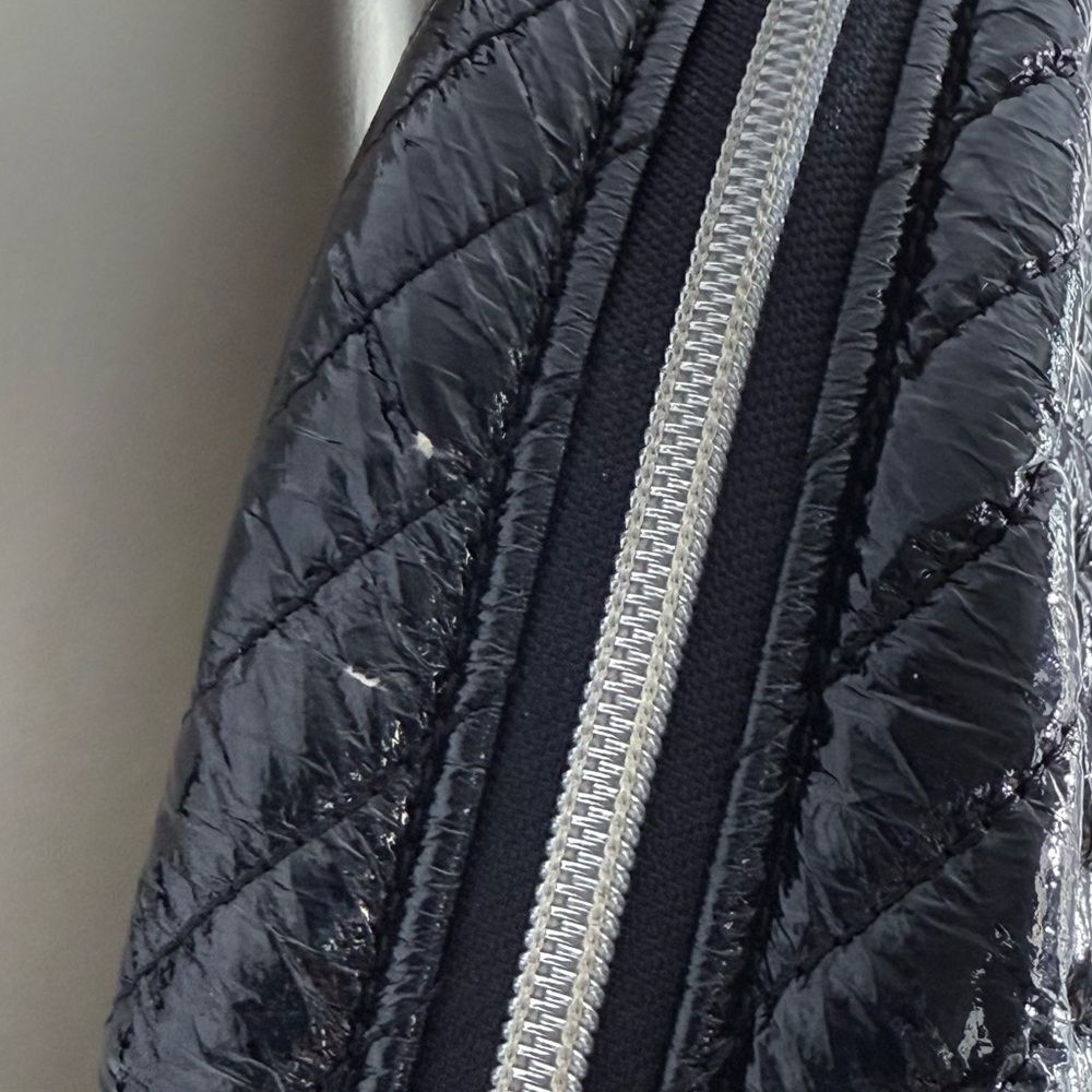 Rebecca Minkoff Pippa Large Backpack Black Patent Nylon Chevron Quilted Laptop - Picture 16 of 16
